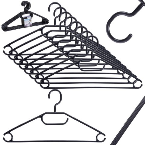 Wieszaki na ubrania czarne obrotowe 10 sztuk STORAGE SOLUTIONS 569886