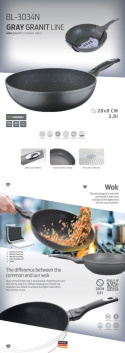 WOK BLAUMANN GRAY GRANIT 28CM BL-3034
