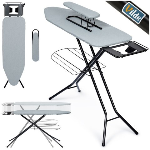 Deska do prasowania z rękawnikiem do rękawów szara 140x39x92cm VILDE 779067