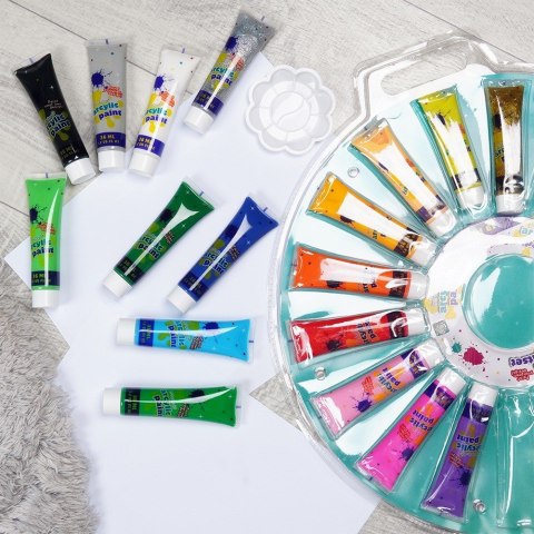 Farby akrylowe z paletką 36ml 19-ele FREE & EASY 489325