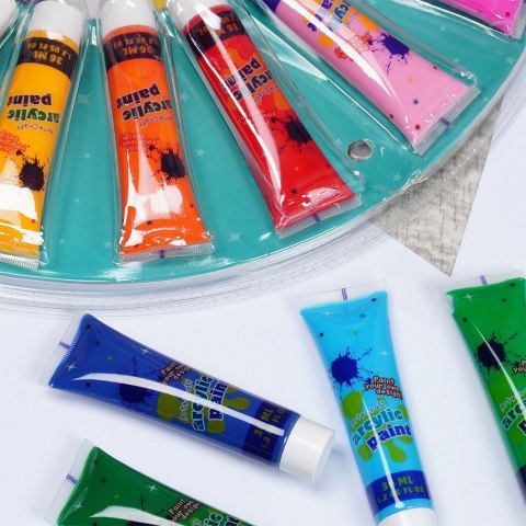 Farby akrylowe z paletką 36ml 19-ele FREE & EASY 489325