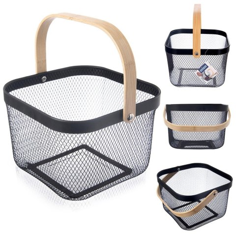 Koszyk do przechowywania metalowy czarny RADKA 27x24.5x17.5cm ORION 731636