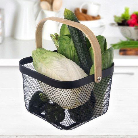 Koszyk do przechowywania metalowy czarny RADKA 27x24.5x17.5cm ORION 731636