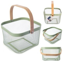 Koszyk do przechowywania metalowy zielony GREENISH 27x24.5x17.5cm ORION 731635