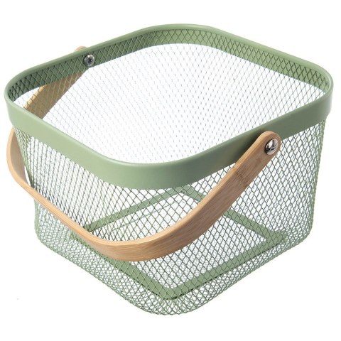 Koszyk do przechowywania metalowy zielony GREENISH 27x24.5x17.5cm ORION 731635