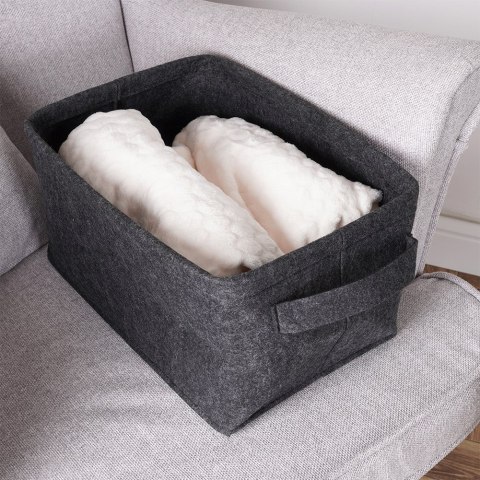 Koszyk do przechowywania organizacji kosz filcowy składany czarny 36x27x20cm STORAGE SOLUTIONS 569944