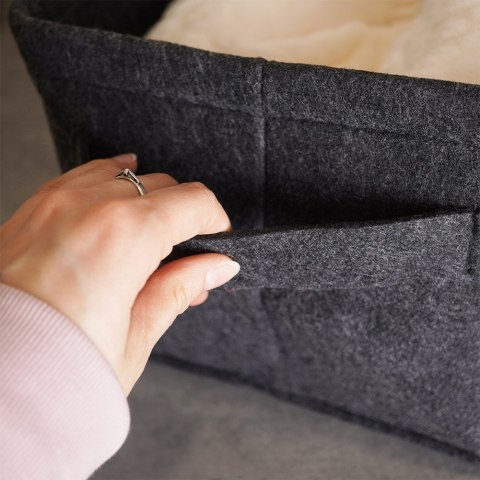 Koszyk do przechowywania organizacji kosz filcowy składany czarny 36x27x20cm STORAGE SOLUTIONS 569944