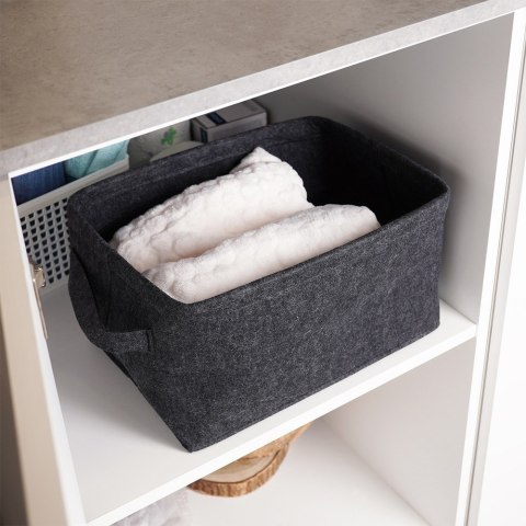 Koszyk do przechowywania organizacji kosz filcowy składany czarny 36x27x20cm STORAGE SOLUTIONS 569944