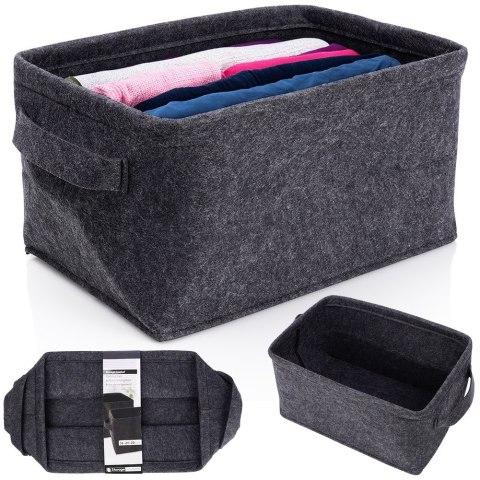 Koszyk do przechowywania organizacji kosz filcowy składany czarny 36x27x20cm STORAGE SOLUTIONS 569944