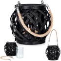 Lampion na świeczkę bambusowy czarny 14.5x14cm HOME STYLING COLLECTION 569983