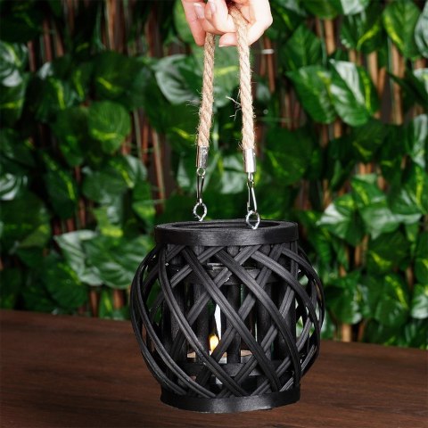 Lampion na świeczkę bambusowy czarny 14.5x14cm HOME STYLING COLLECTION 569983