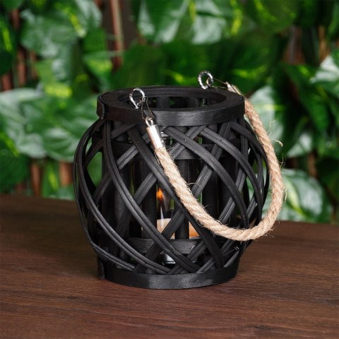 Lampion na świeczkę bambusowy czarny 14.5x14cm HOME STYLING COLLECTION 569983