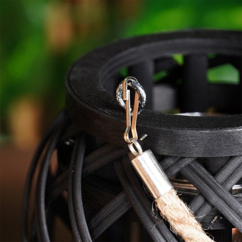 Lampion na świeczkę bambusowy czarny 14.5x14cm HOME STYLING COLLECTION 569983