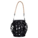 Lampion na świeczkę bambusowy czarny 14.5x14cm HOME STYLING COLLECTION 569983