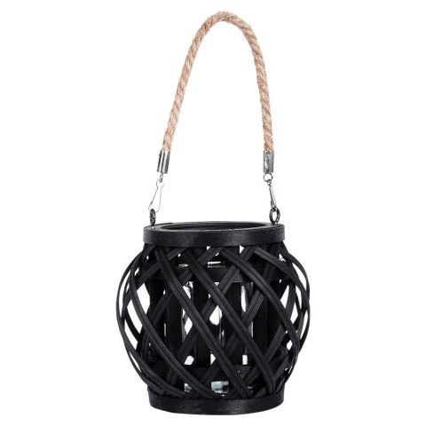 Lampion na świeczkę bambusowy czarny 14.5x14cm HOME STYLING COLLECTION 569983