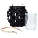 Lampion na świeczkę bambusowy czarny 14.5x14cm HOME STYLING COLLECTION 569983