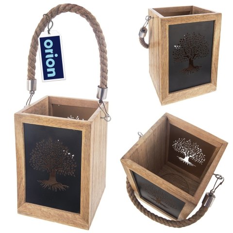 Lampion na świeczkę drewniany MANGO 20cm ORION 351835