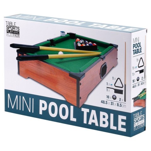 Mini bilard na stół drewniany z akcesoriami 48.5x30.5x8cm FREE & EASY 489326