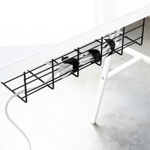 Organizer na kable pod blat biurka metalowy czarny VILDE 568037