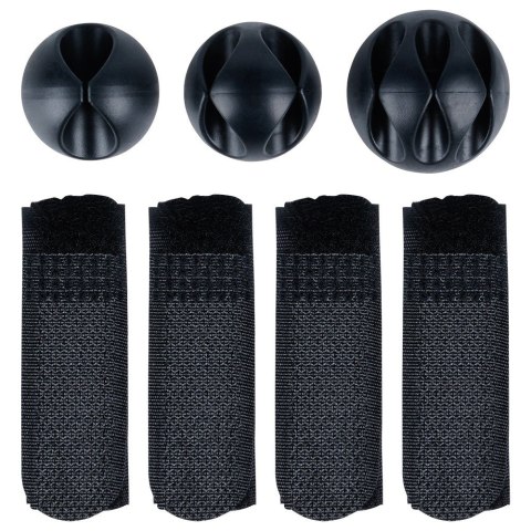 Organizer na kable pod blat biurka metalowy czarny VILDE 568037