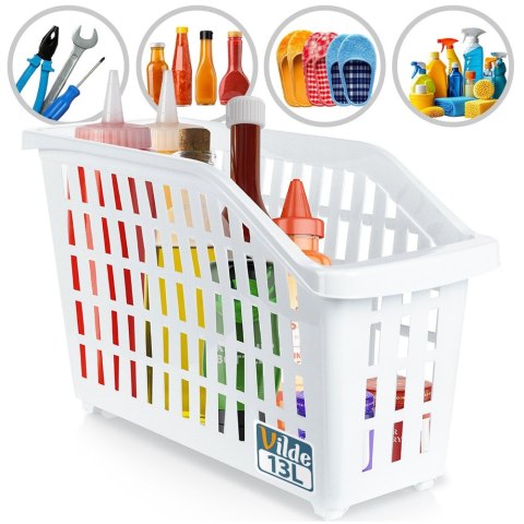 Pojemnik do przechowywania na kółkach biały wąski 13L VILDE 568039