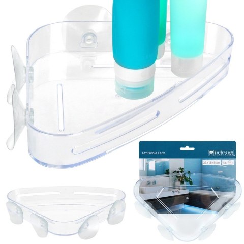Półka pod prysznic do łazienki łazienkowa na przyssawki narożna 23x15cm BATHROOM SOLUTIONS 567001