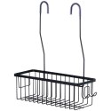 Półka pod prysznic do łazienki łazienkowa zawieszana metalowa czarna 33.5x12.5x38cm VILDE 568038