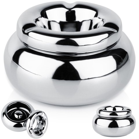 Popielniczka dolomit srebrna okrągła popielnica 11cm VILDE 489318-S