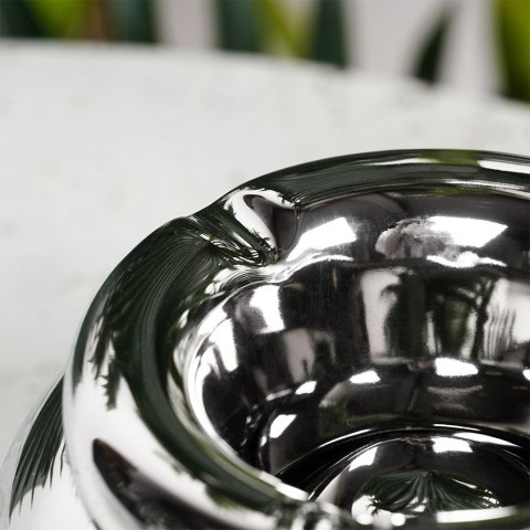 Popielniczka dolomit srebrna okrągła popielnica 11cm VILDE 489318-S