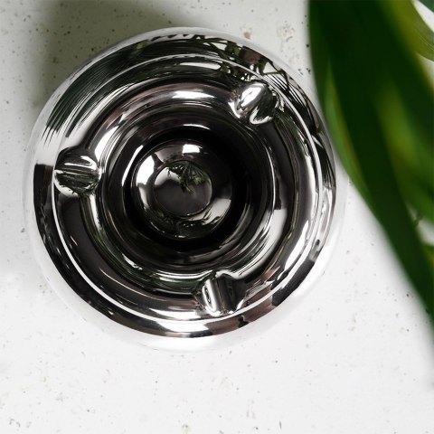 Popielniczka dolomit srebrna okrągła popielnica 11cm VILDE 489318-S