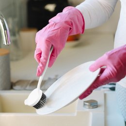 Szczotka do mycia naczyń silikonowa 22.5cm biała ORION 710495