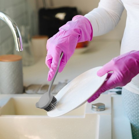 Szczotka do mycia naczyń silikonowa 22.5cm szara ORION 710496