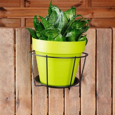 Uchwyt balkonowy na doniczkę donicę metalowy czarny VILDE 569958