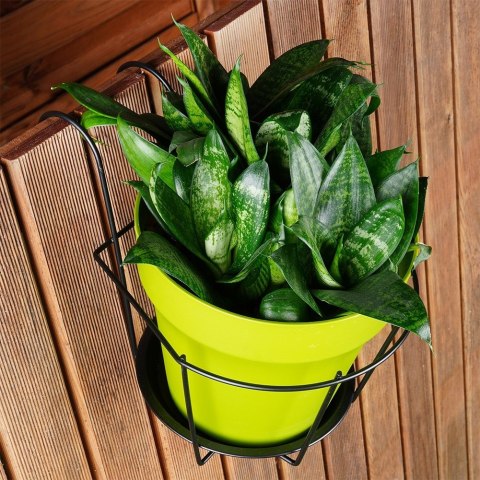 Uchwyt balkonowy na doniczkę donicę metalowy czarny VILDE 569958