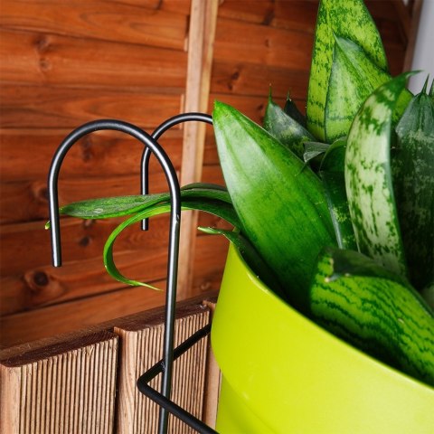 Uchwyt balkonowy na doniczkę donicę metalowy czarny VILDE 569958