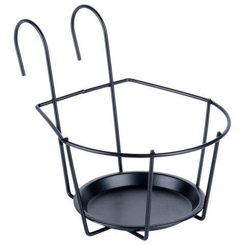 Uchwyt balkonowy na doniczkę donicę metalowy czarny VILDE 569958