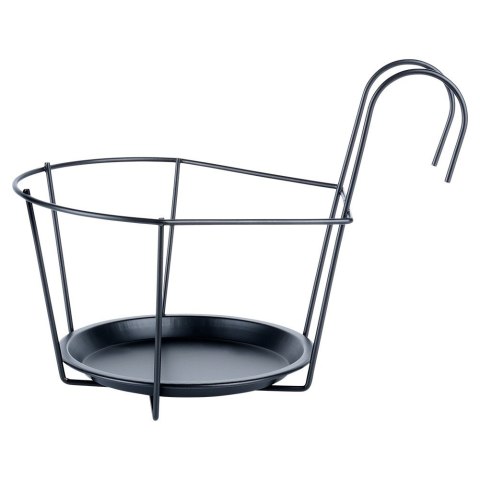 Uchwyt balkonowy na doniczkę donicę metalowy czarny VILDE 569958