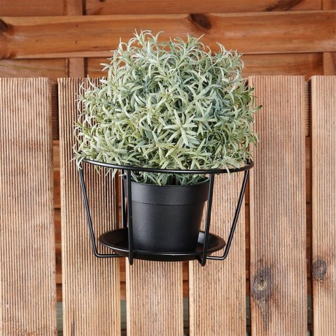 Uchwyt balkonowy na doniczkę donicę metalowy czarny VILDE 569959