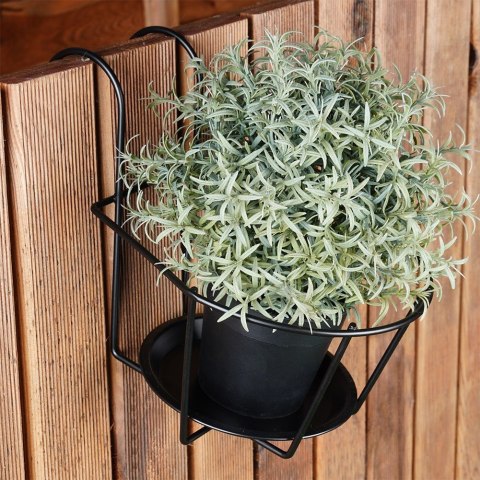 Uchwyt balkonowy na doniczkę donicę metalowy czarny VILDE 569959