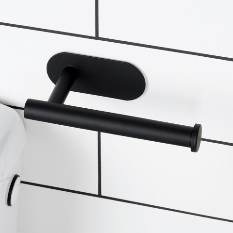 Uchwyt wieszak na papier toaletowy stalowy czarny VILDE 568070