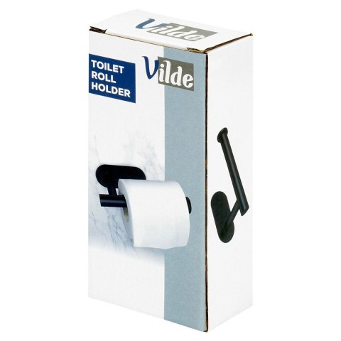 Uchwyt wieszak na papier toaletowy stalowy czarny VILDE 568070