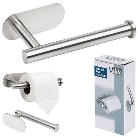 Uchwyt wieszak na papier toaletowy stalowy srebrny VILDE 568072