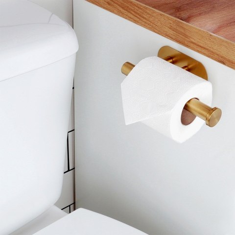 Uchwyt wieszak na papier toaletowy stalowy złoty VILDE 568071