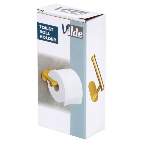 Uchwyt wieszak na papier toaletowy stalowy złoty VILDE 568071