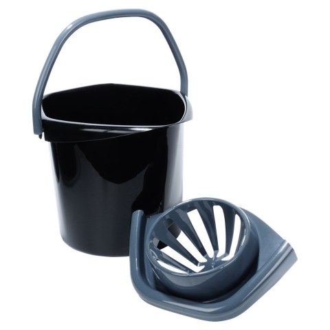 Wiadro do mopa z wyciskaczem plastikowe czarne 10L VILDE 779081