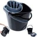 Wiadro do mopa z wyciskaczem plastikowe czarne 14L VILDE 779082