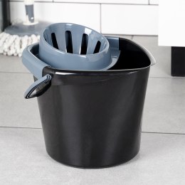 Wiadro do mopa z wyciskaczem plastikowe czarne 14L VILDE 779082