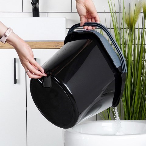 Wiadro do mopa z wyciskaczem plastikowe czarne 14L VILDE 779082