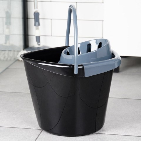 Wiadro do mopa z wyciskaczem plastikowe czarne 14L VILDE 779082