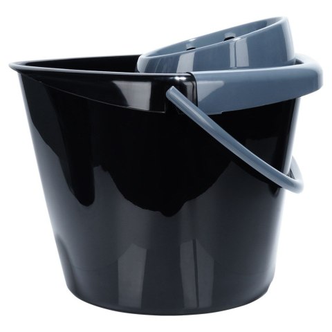 Wiadro do mopa z wyciskaczem plastikowe czarne 14L VILDE 779082